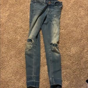 Pair of baloney length jeans